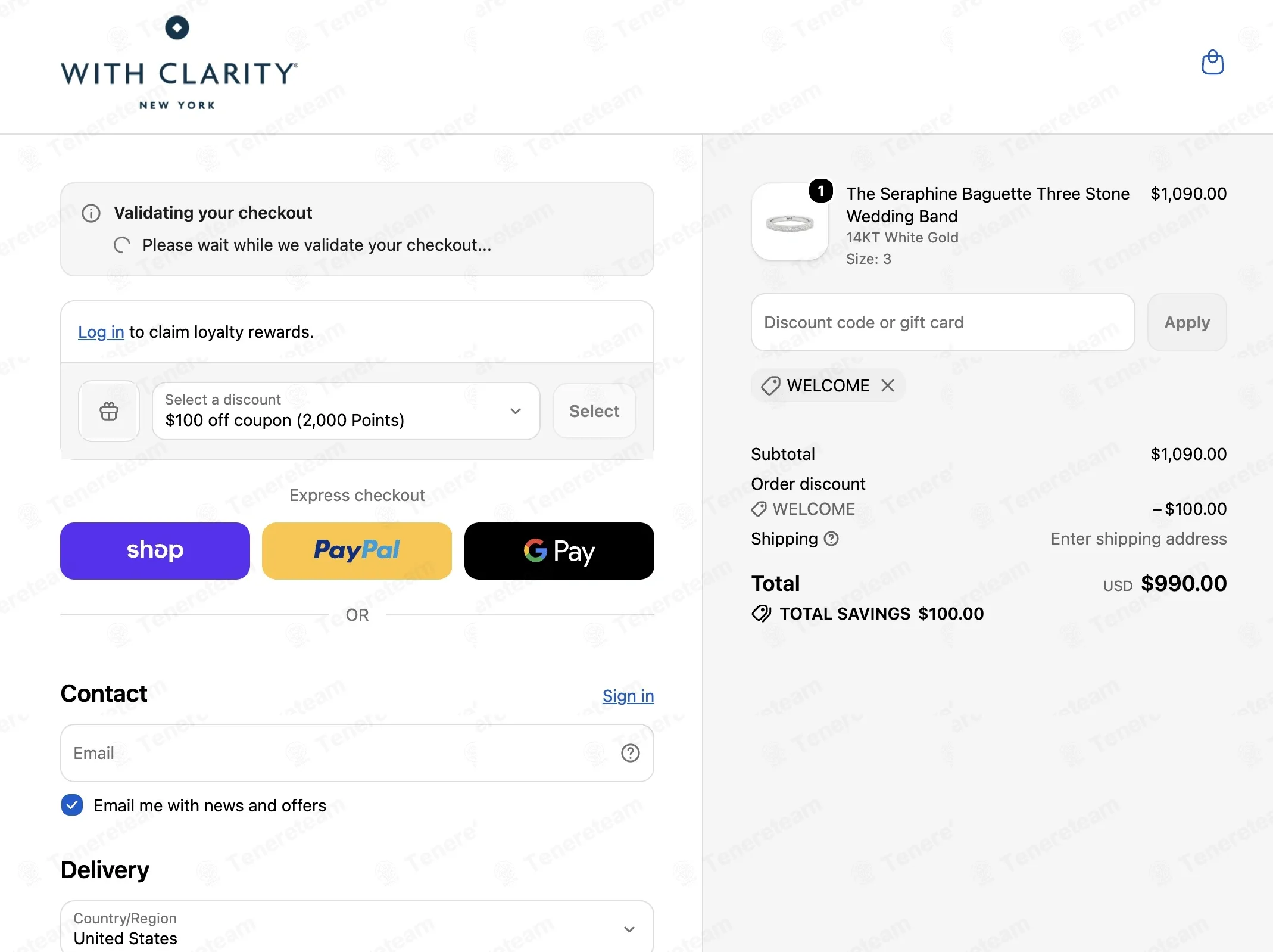 With Clarity coupon code: $100 off with WELCOME. Tested and valid as 1 day ago.