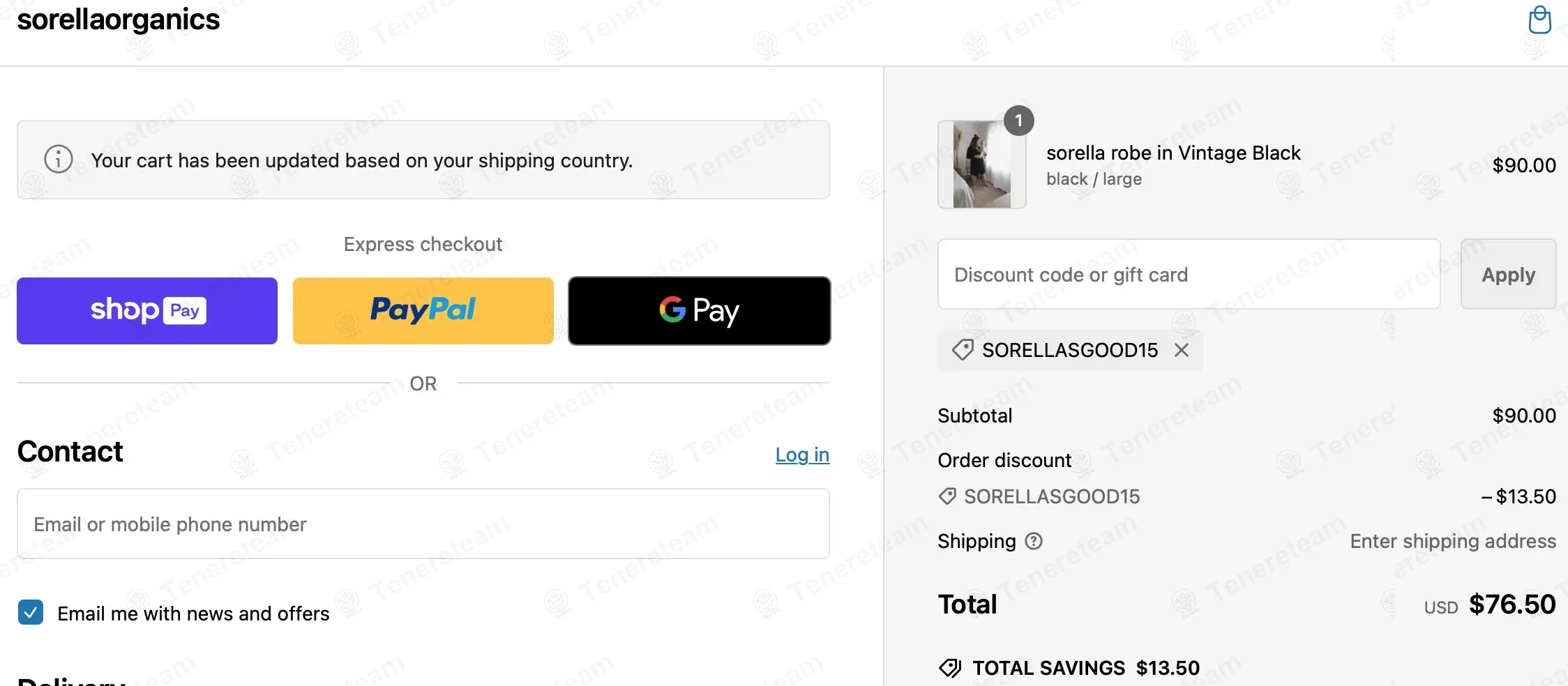 Sorella Organics coupon code verified as working at checkout