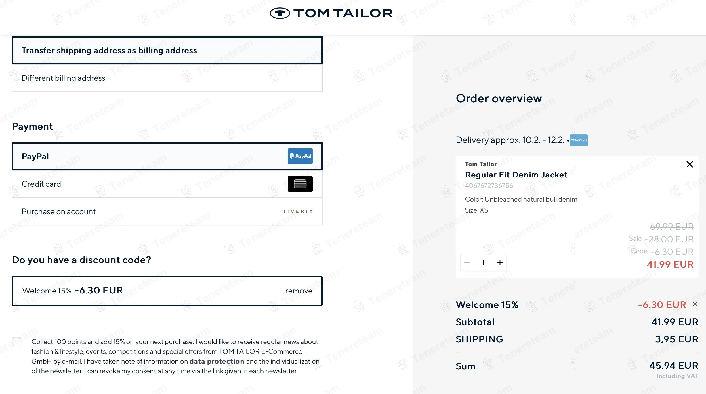 Tom Tailor coupon code: 15% off with EEQU9FED. Tested and valid as 1 year ago.