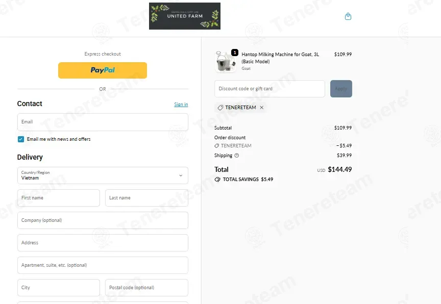 Hantop UnitedFarm coupon code: 5% off with TENERETEAM. Tested and valid as 2 days ago.