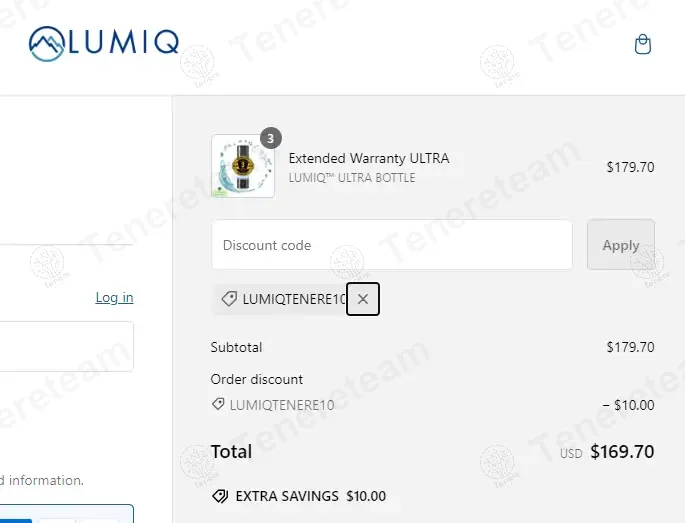Lumi Q Bottle coupon code: $10 off with LUMIQTENERE10. Tested and valid as 1 year ago.