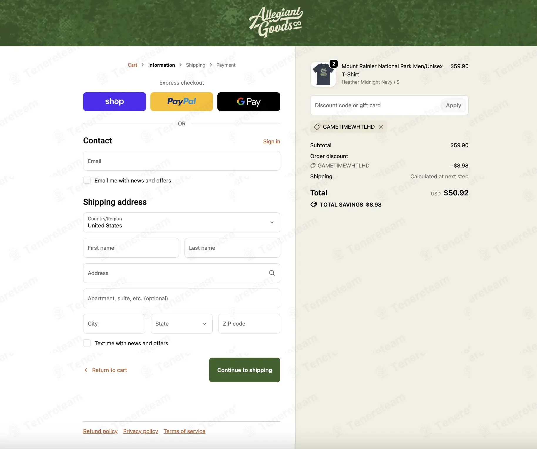 Allegiantgoods coupon code: 15% off with GAMETIMEWHTLHD. Tested and valid as 8 hours ago.