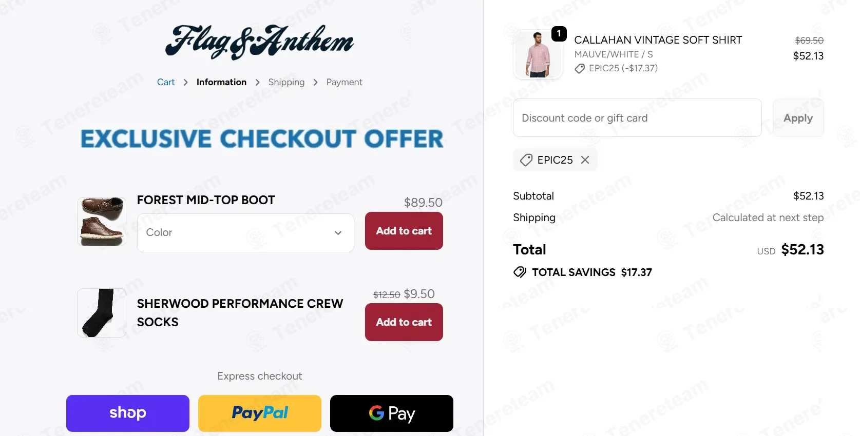 Flag & Anthem coupon code: 25% off with EPIC25. Tested and valid as 1 month ago.