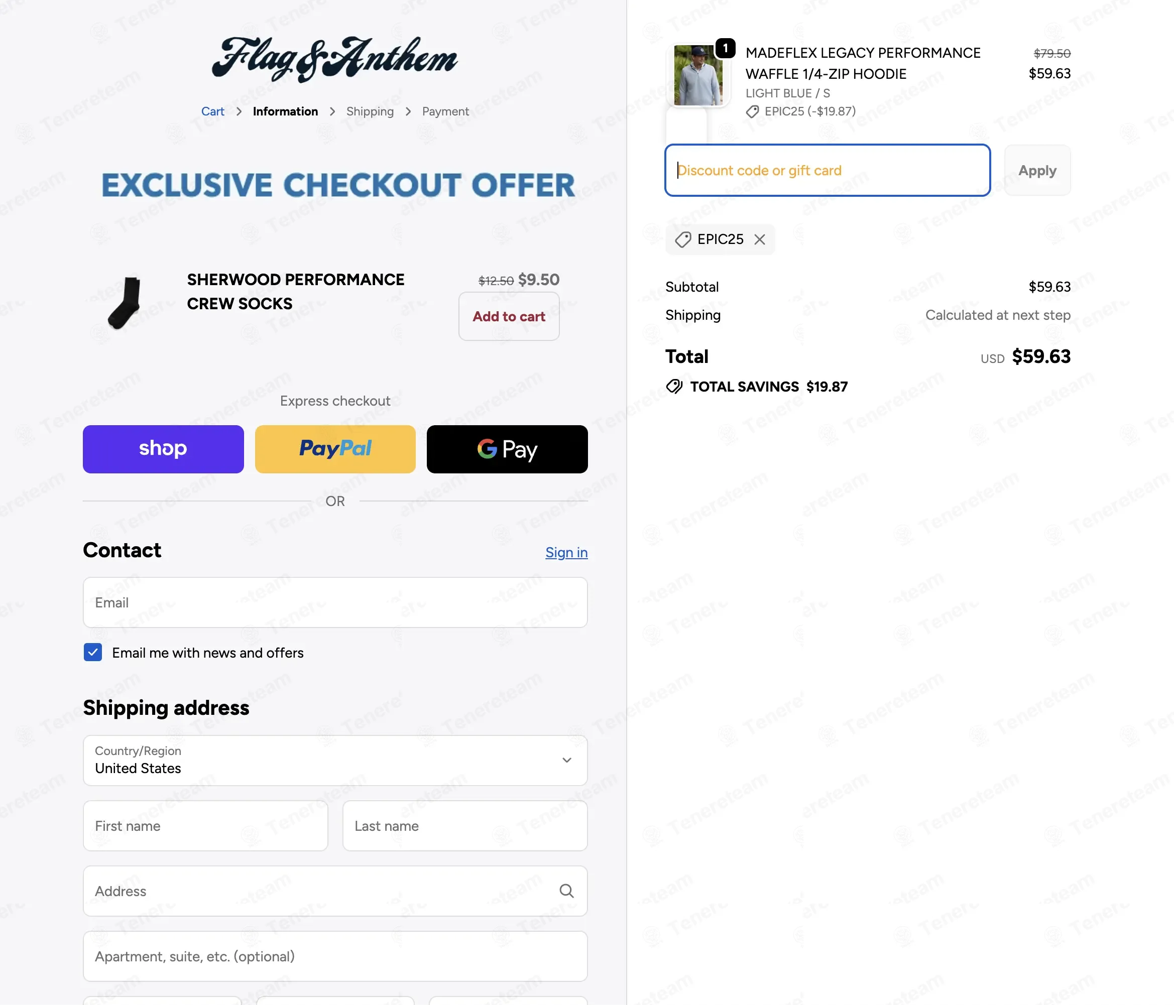 Flag & Anthem coupon code: 25% off with EPIC25. Tested and valid as 1 month ago.