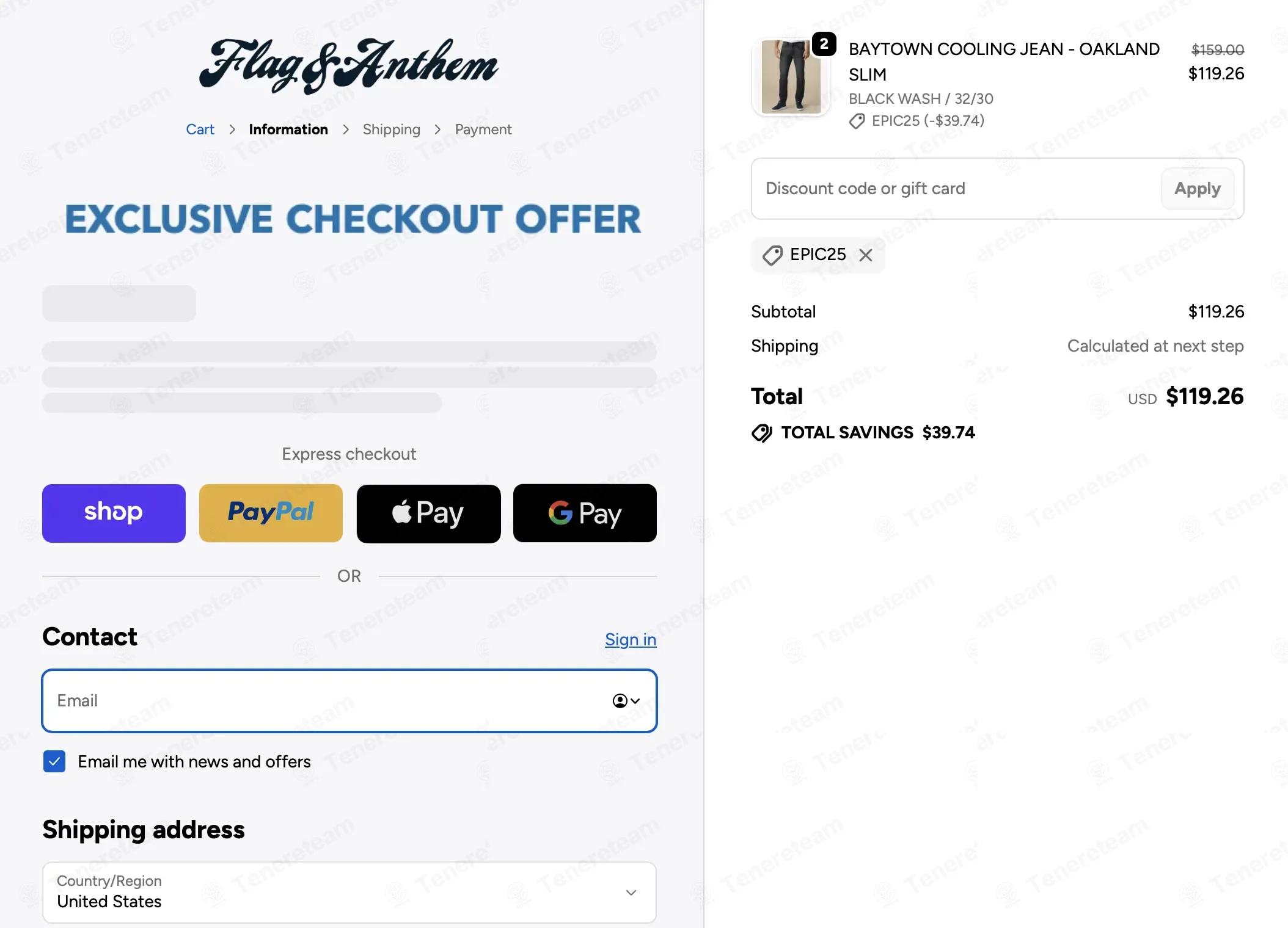 Flag & Anthem coupon code: 25% off with EPIC25. Tested and valid as 1 month ago.