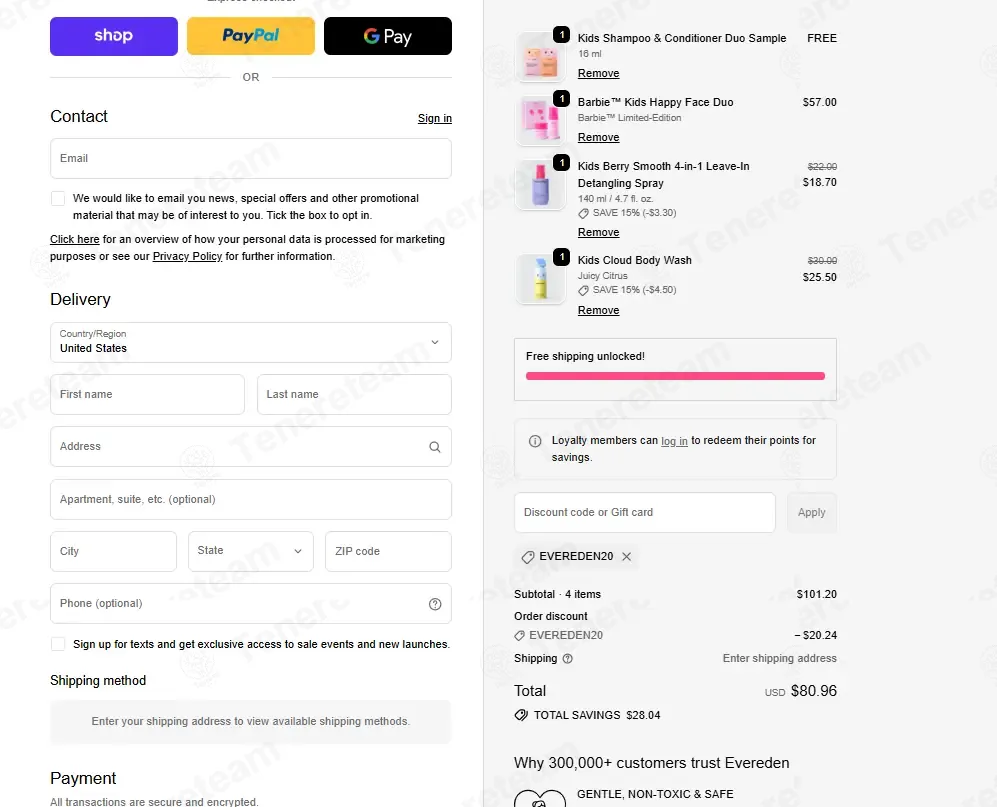 Evereden coupon code: 20% off with EVEREDEN20. Tested and valid as 1 month ago.