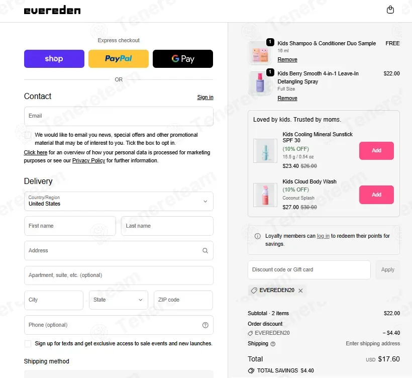 Evereden coupon code: 20% off with EVEREDEN20. Tested and valid as 1 month ago.