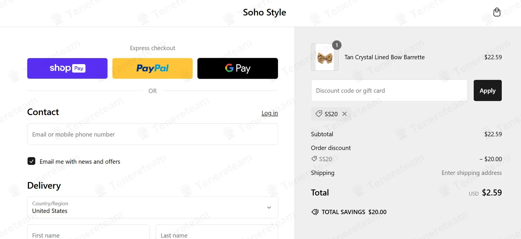 Sohostyle.com apply coupon code