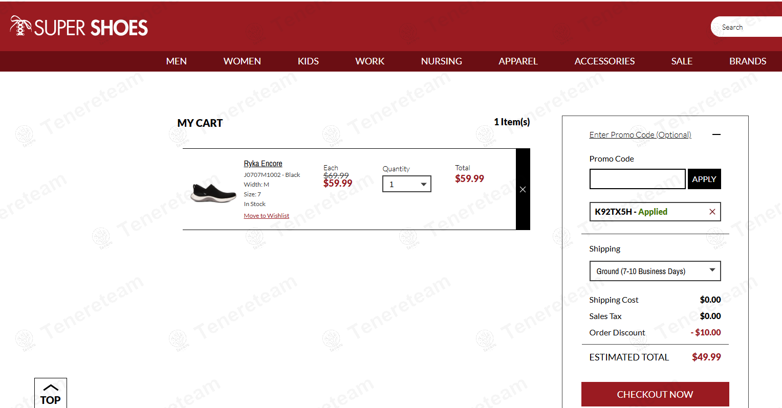 Super Shoes coupon code: $10 off with K92TX5H. Tested and valid as 1 year ago.