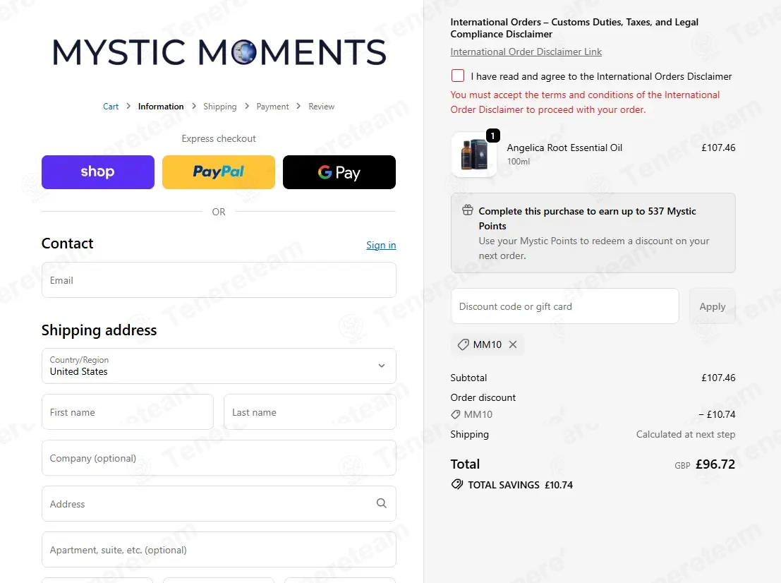Mystic Moments coupon code: 10% off with MM10. Tested and valid as 1 month ago.