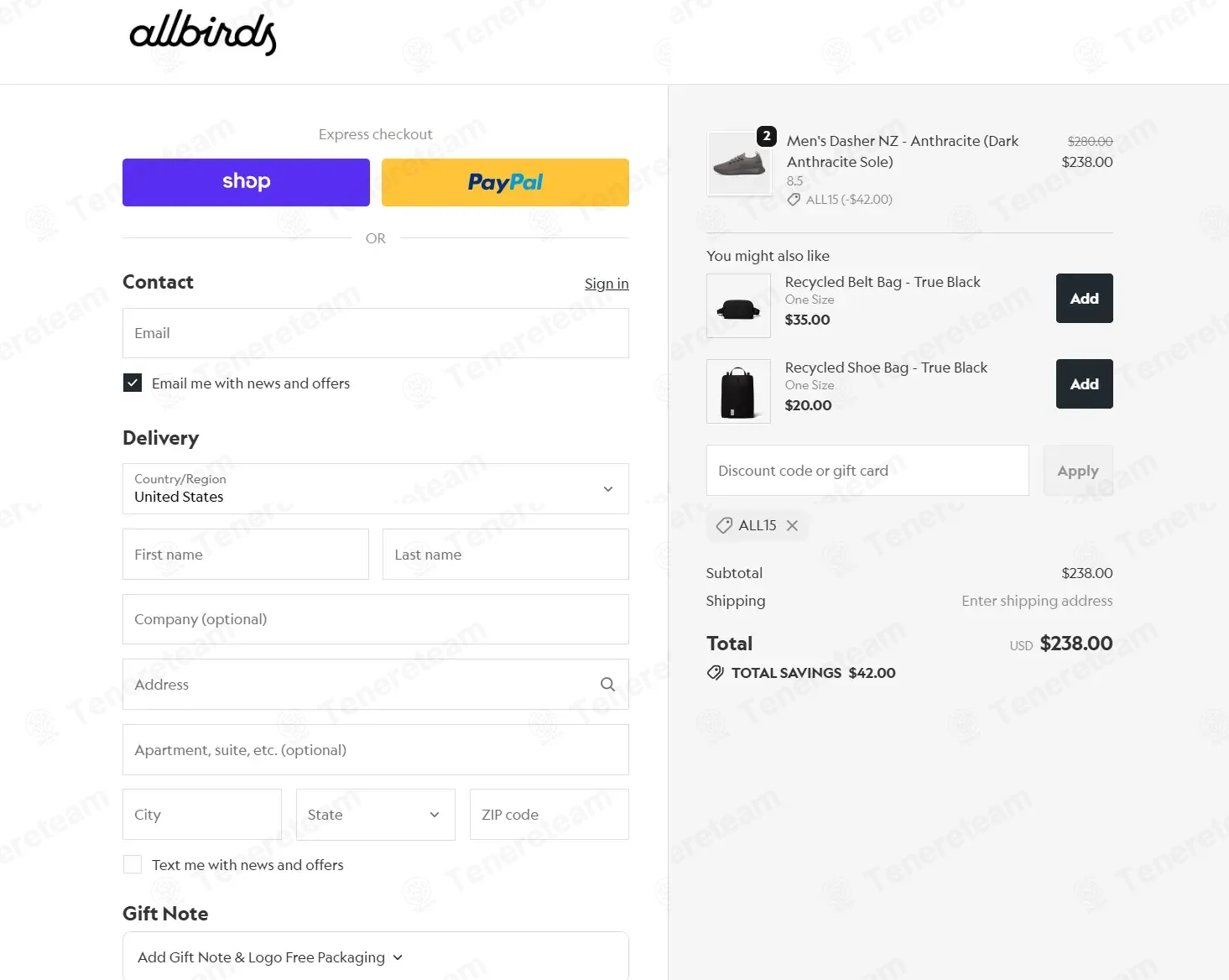 Allbirds coupon code: 15% off with ALL15. Tested and valid as 1 week ago.