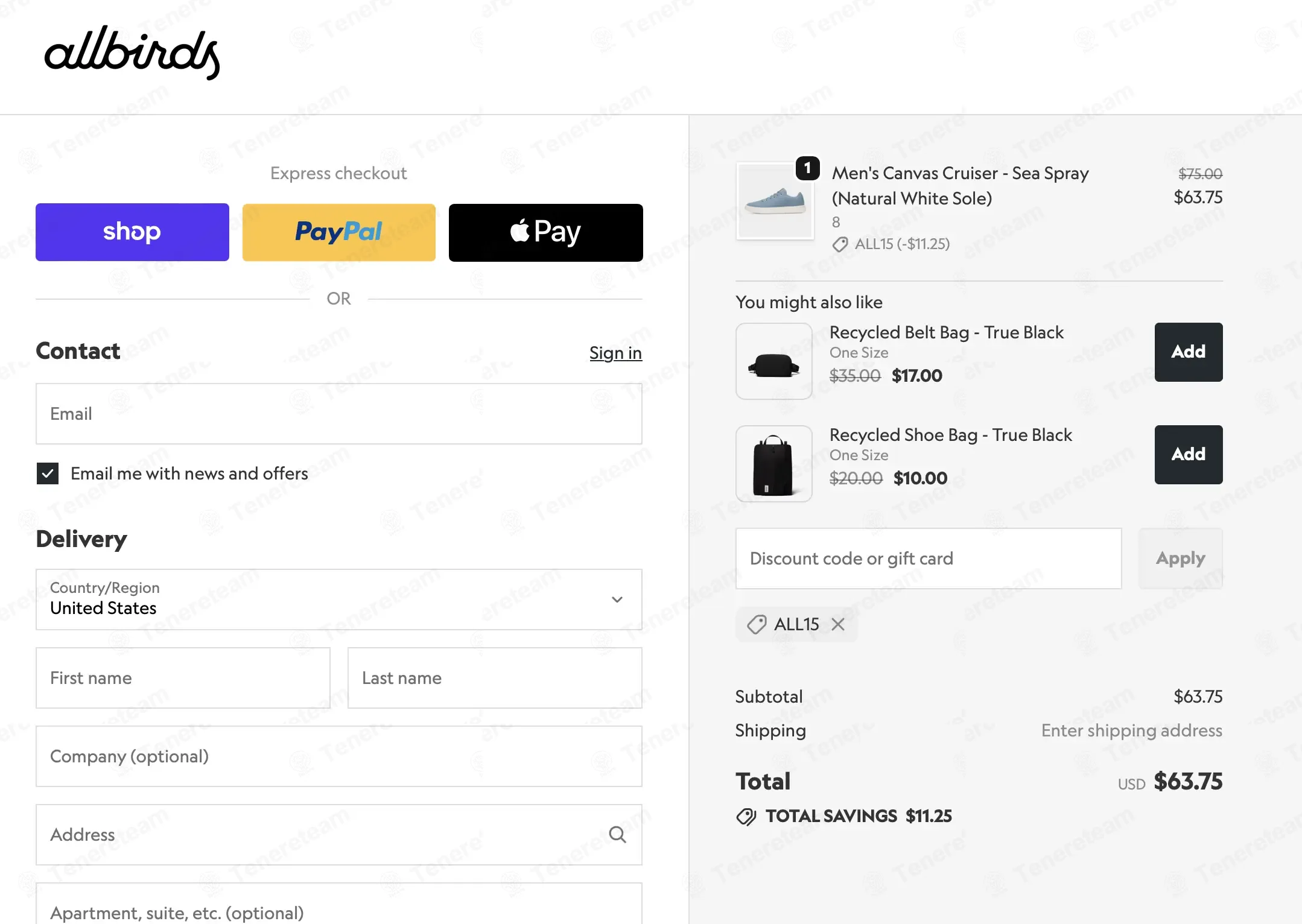 Allbirds coupon code: 15% off with ALL15. Tested and valid as 1 week ago.