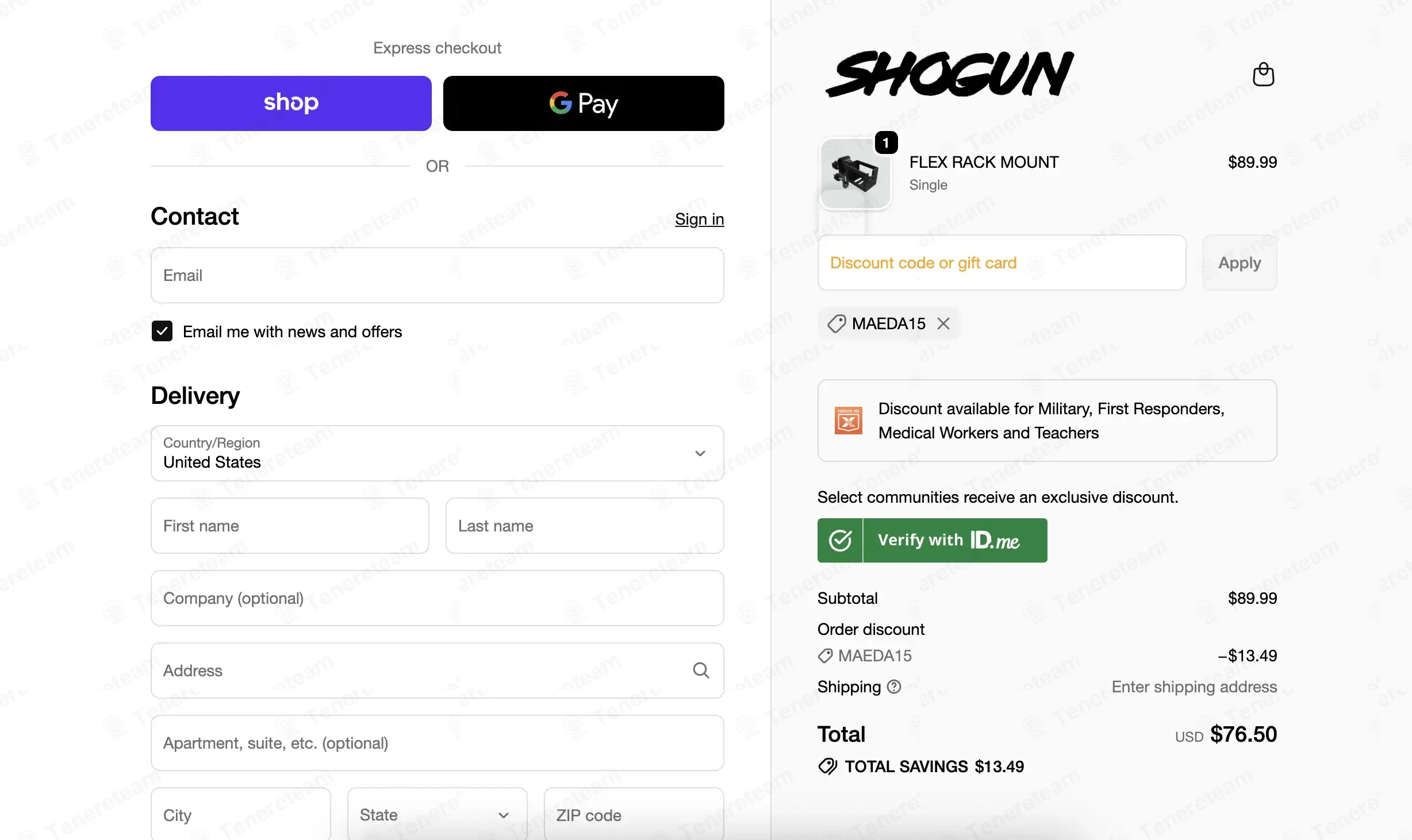 Shogun Sports coupon code: 15% off with MAEDA15. Tested and valid as 2 days ago.