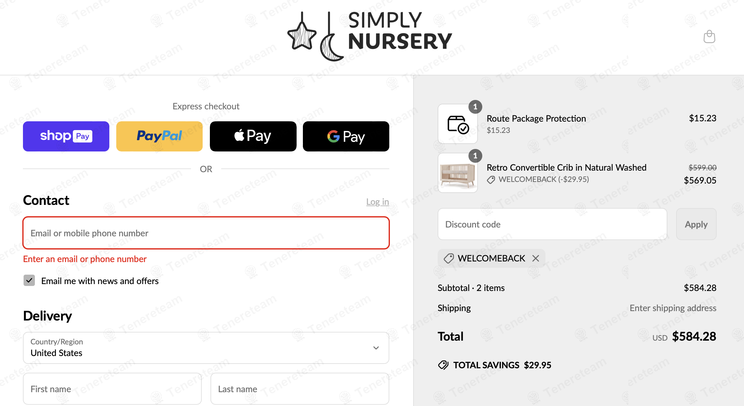 Simply Nursery coupon code: 5% off with WELCOMEBACK. Tested and valid as 1 year ago.