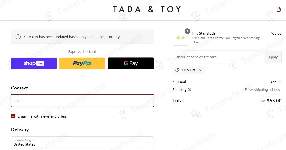 Tada and Toy coupon code: Sale off with SHIPZERO. Tested and valid as 1 year ago.