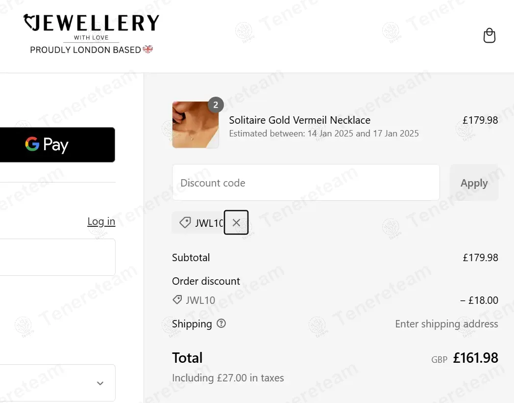 Jewellery with Love apply coupon code