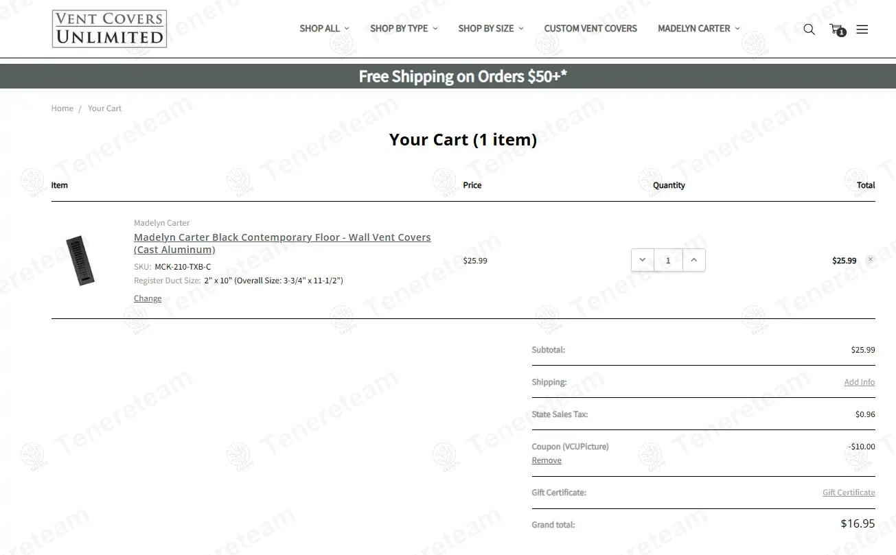 Vent Covers Unlimited coupon code: $10 off with VCUPicture. Tested and valid as 7 months ago.