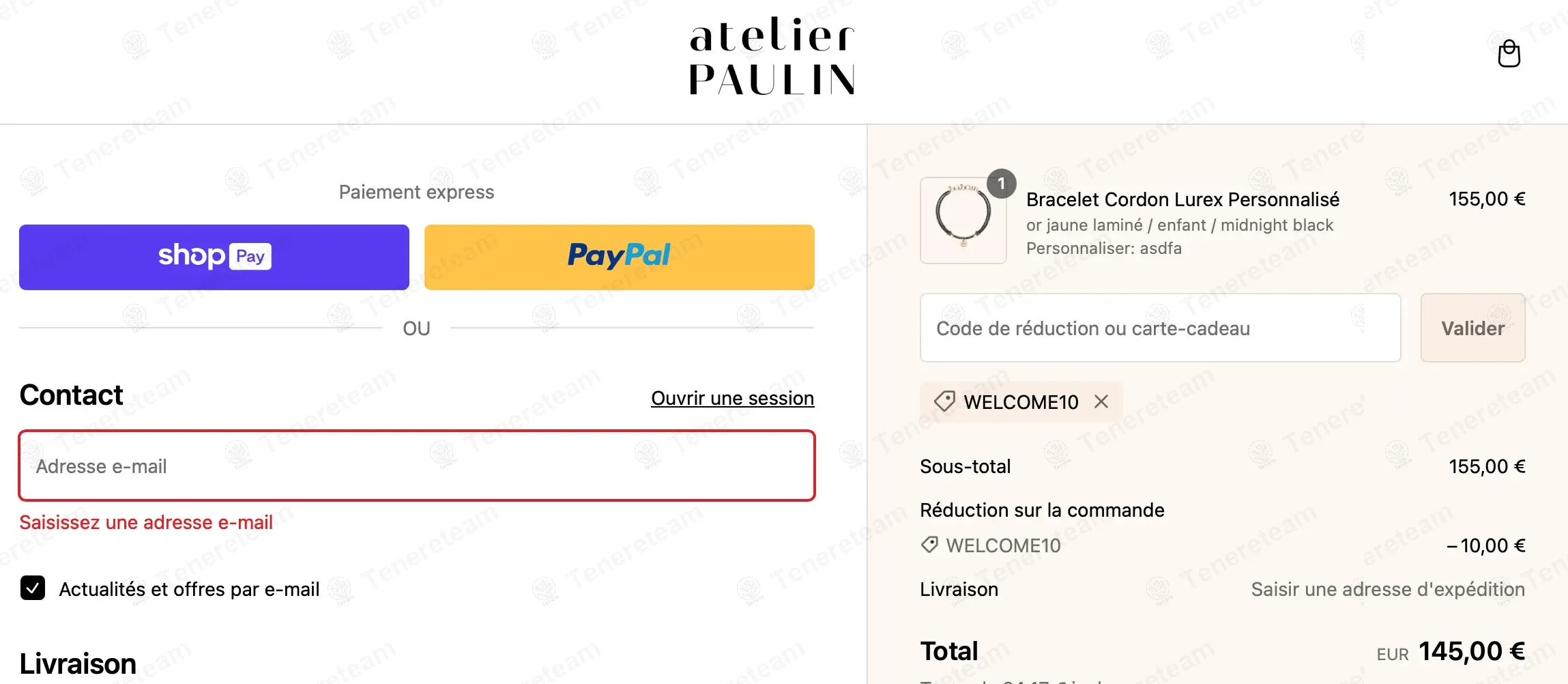 Atelier Paulin coupon code: 10% off with WELCOME10. Tested and valid as 1 year ago.
