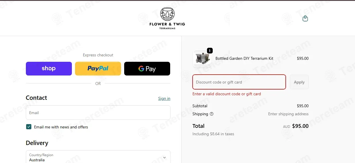 Flower And Twig Nursery coupon code: $1 off with FREETWEEZERS. Tested and valid as 1 week ago.