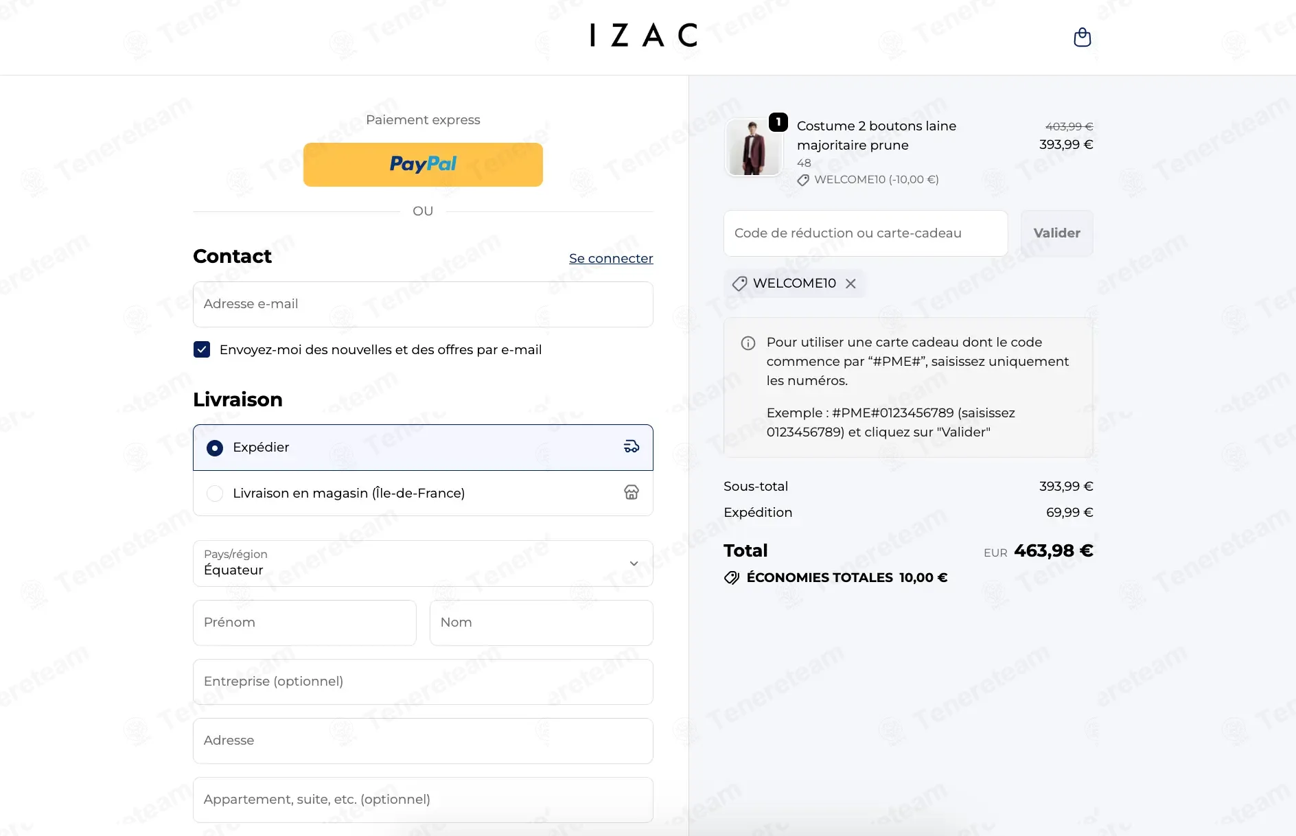 Izac FR coupon code: $10 off with WELCOME10. Tested and valid as 8 months ago.