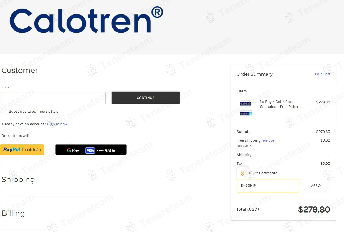 Calotren coupon code: Sale off with BK0Ship. Tested and valid as 1 year ago.