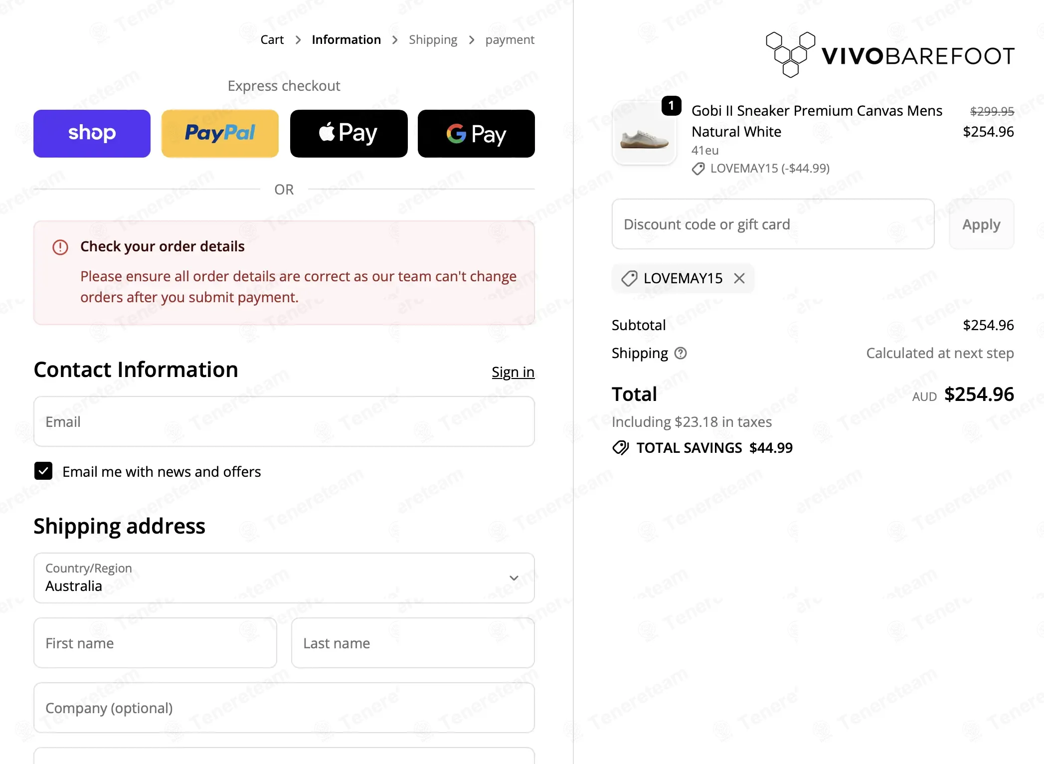 Vivobarefoot AU coupon code: 15% off with LOVEMAY15. Tested and valid as 3 weeks ago.