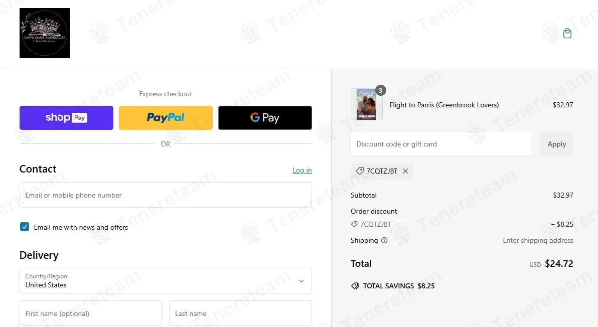 Onyx Oasis Bookstore coupon code: 25% off with 7CQTZJBT. Tested and valid as 1 year ago.