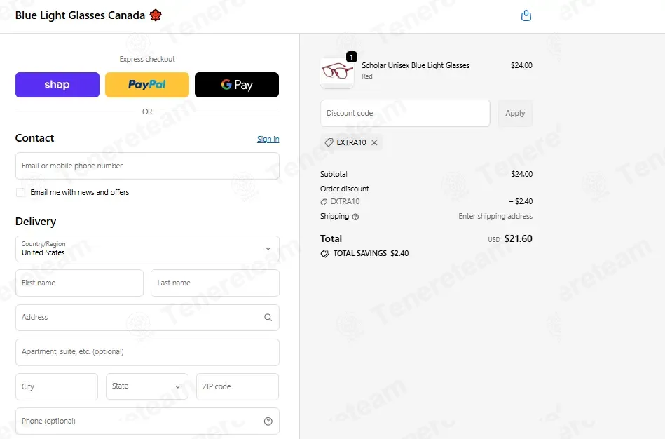 Blue Light Glasses Canada coupon code: 10% off with EXTRA10. Tested and valid as 2 days ago.