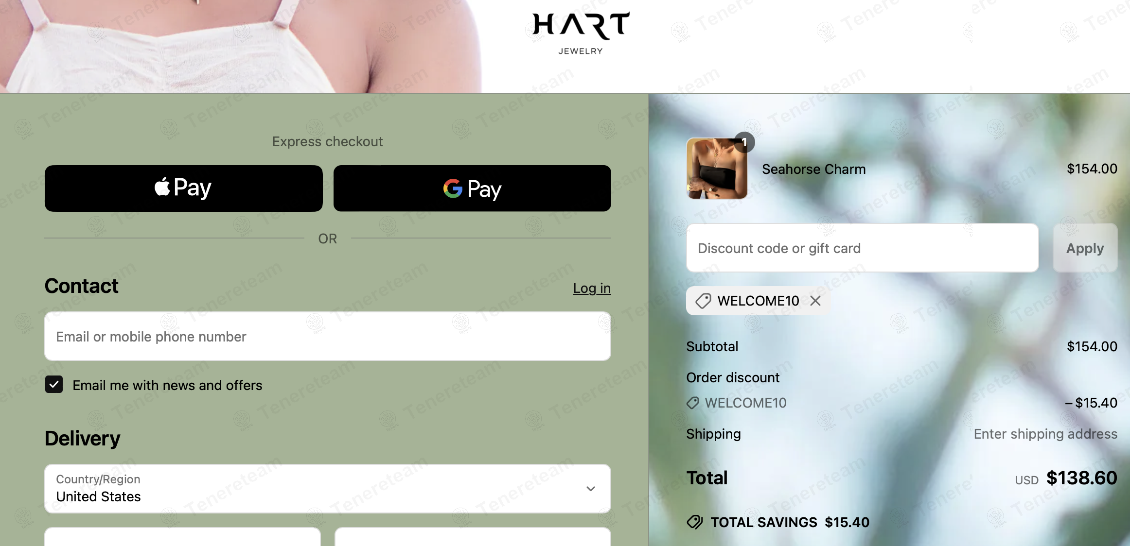 HART Jewelry coupon code: 10% off with welcome10. Tested and valid as 1 year ago.