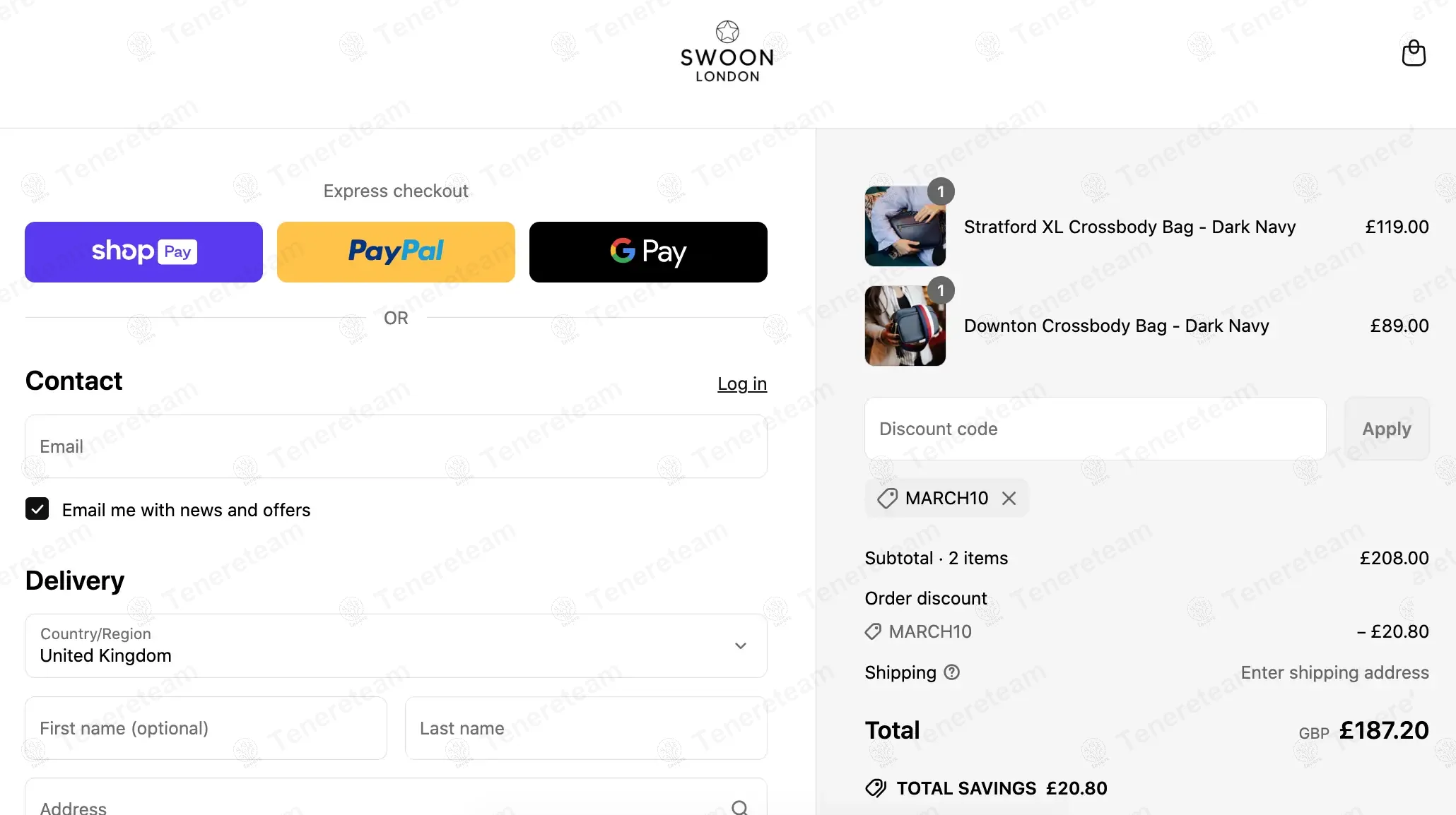 Swoon London coupon code: 10% off with MARCH10. Tested and valid as 1 year ago.