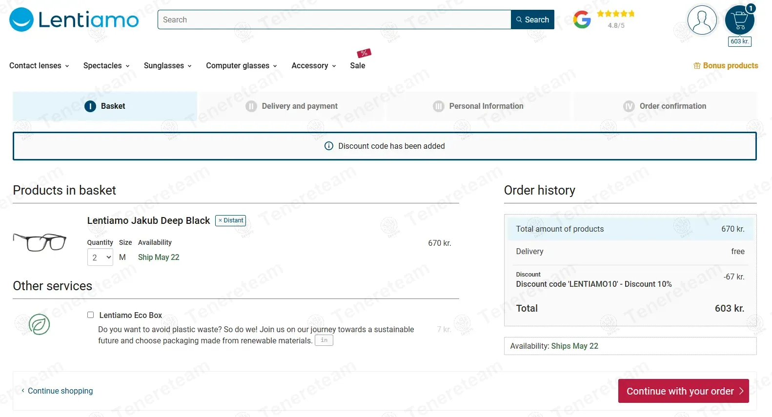 Lentiamo DK coupon code: 10% off with LENTIAMO10. Tested and valid as 1 year ago.