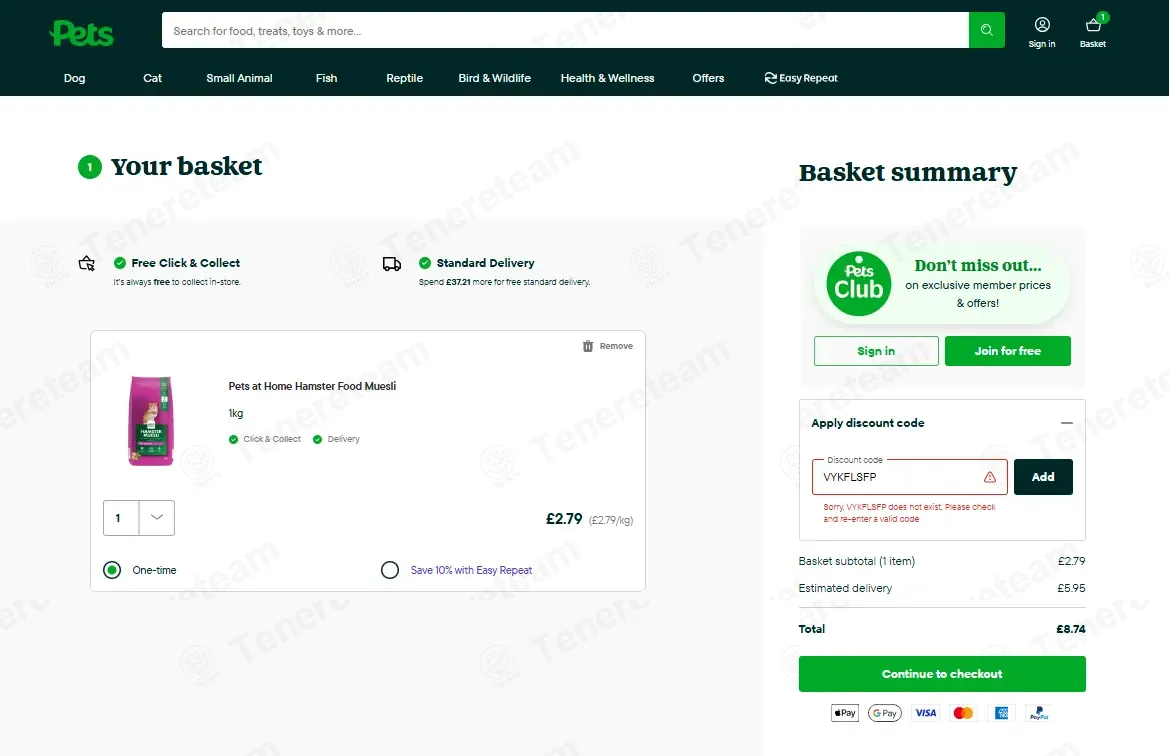 Pets At Home coupon code: 20% off with VYKFLSFP. Tested and valid as 2 months ago.