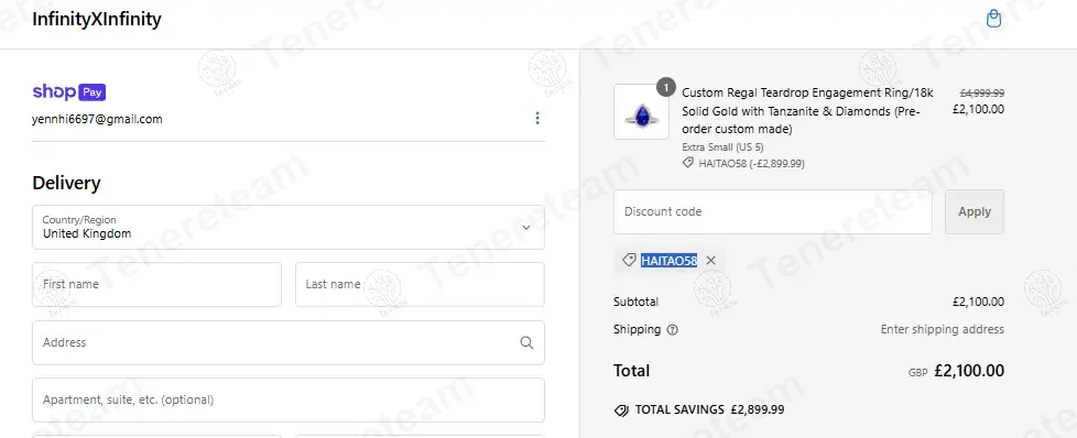 Infinity x Infinity UK coupon code: 50% off with HAITAO58. Tested and valid as 1 year ago.