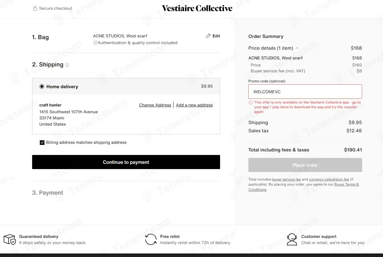 Vestiaire Collective coupon code: 10% off with WELCOMEVC. Tested and valid as 3 months ago.