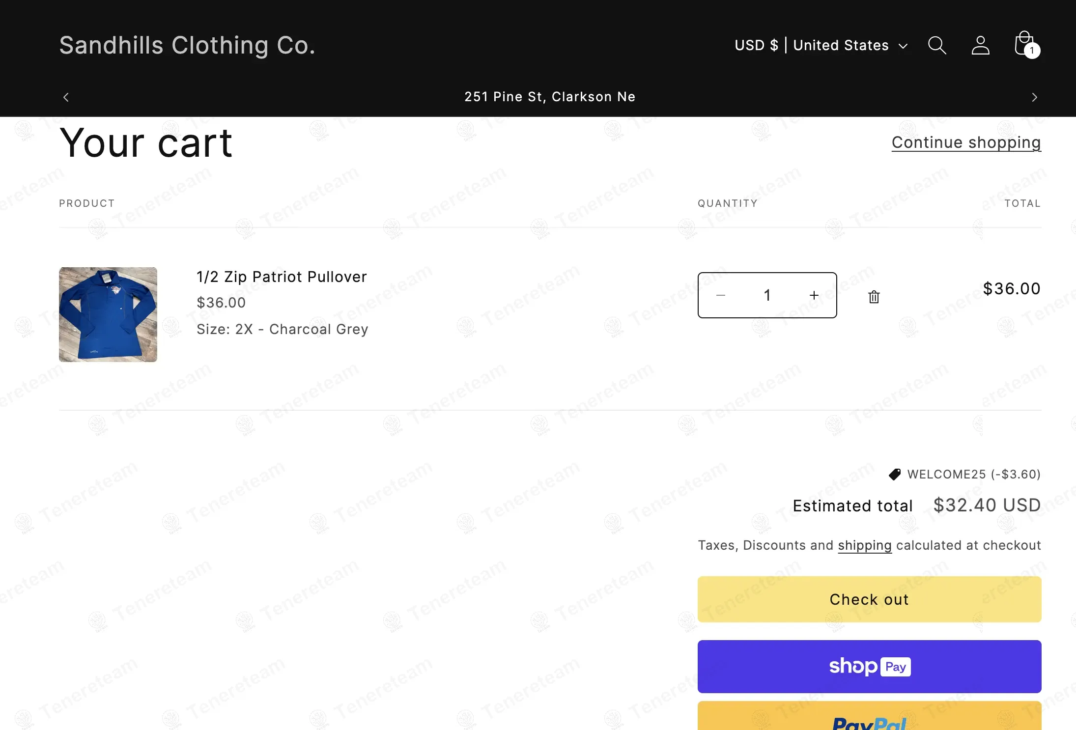 Sandhills Clothing Co apply coupon code