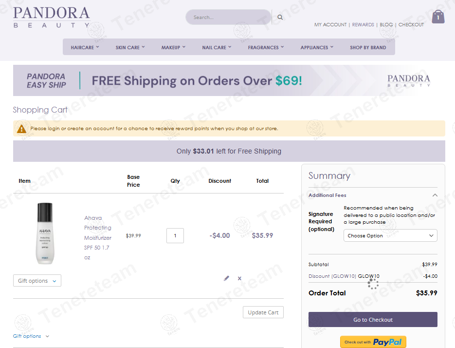 Pandora Beauty coupon code: 10% off with GLOW10. Tested and valid as 1 year ago.