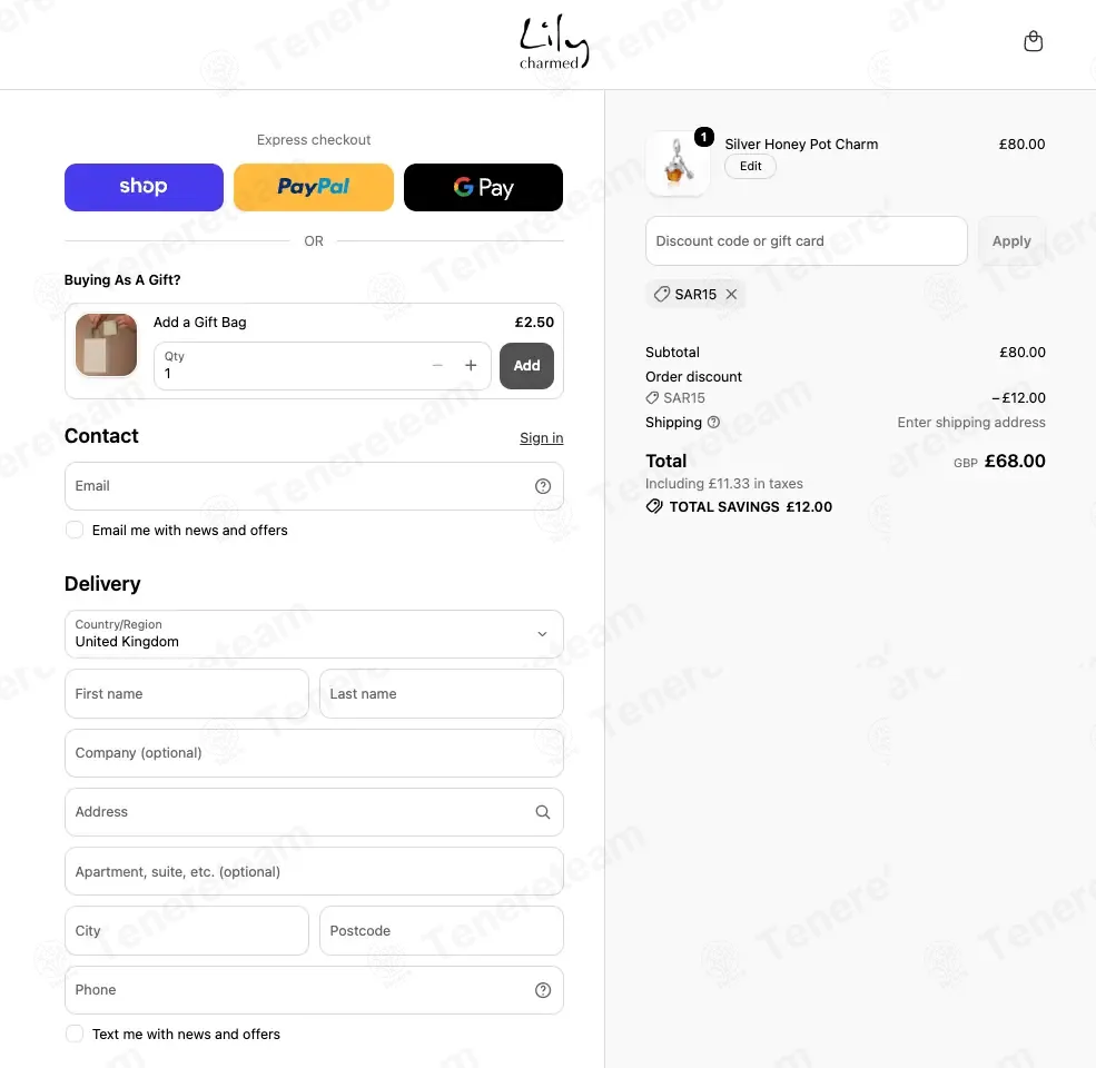 Lily Charmed coupon code re-checked and confirmed working at checkout