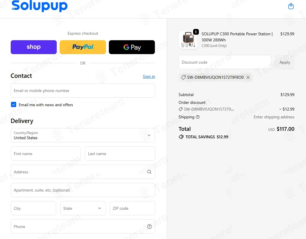 Solupup coupon code: 10% off with SW-D8MBVIUQON1S72T9F8O0. Tested and valid as 1 month ago.