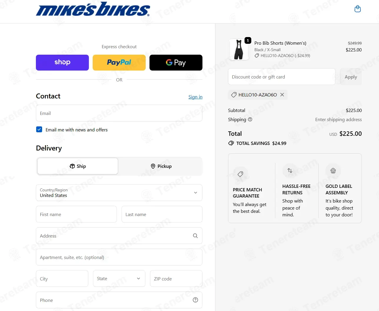 Mikes Bikes coupon code: 10% off with HELLO10-AZAO6O. Tested and valid as 2 months ago.