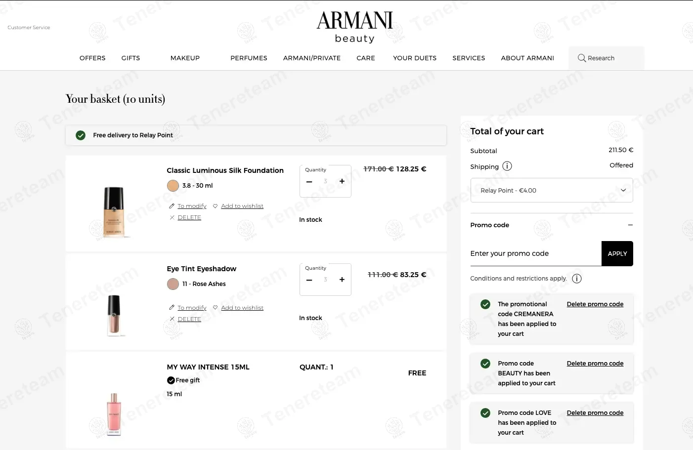 Armani Beauty FR coupon code: Sale off with CREMANERA. Tested and valid as 1 year ago.