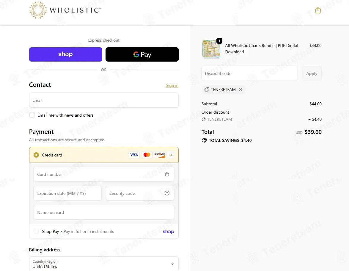 Wholistic Shop coupon code: 10% off with TENERETEAM. Tested and valid as 1 month ago.
