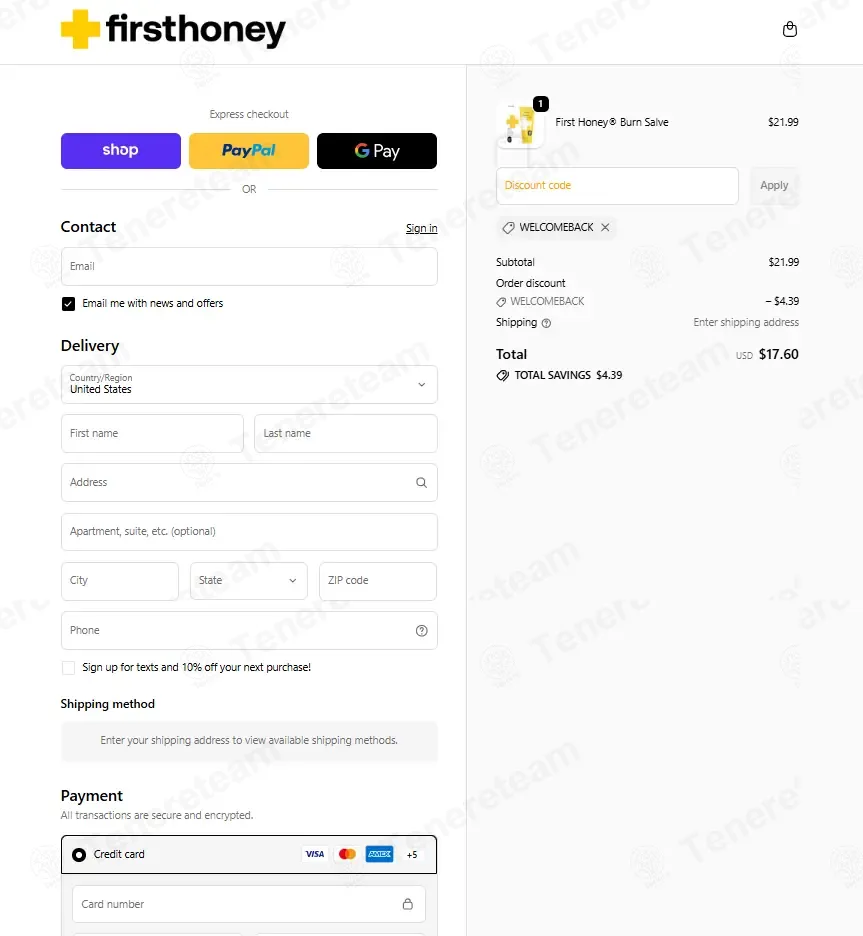 First Honey coupon code: 20% off with WELCOMEBACK. Tested and valid as 2 months ago.