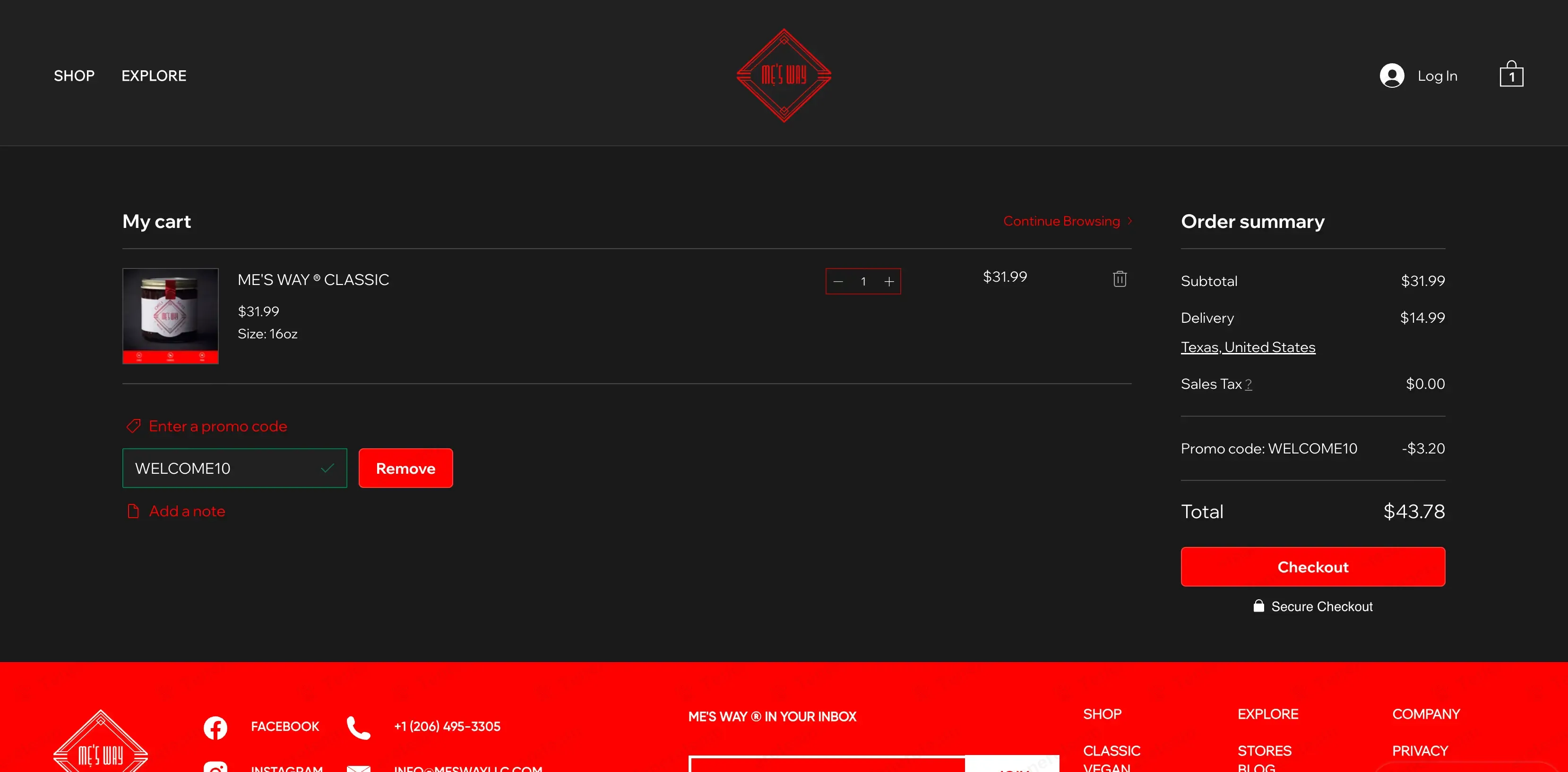 Me's Way coupon code: 10% off with WELCOME10. Tested and valid as 9 months ago.