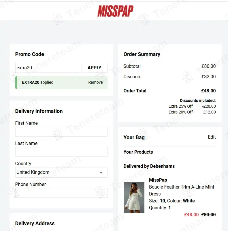 Misspap coupon code: 20% off with EXTRA10. Tested and valid as 1 year ago.