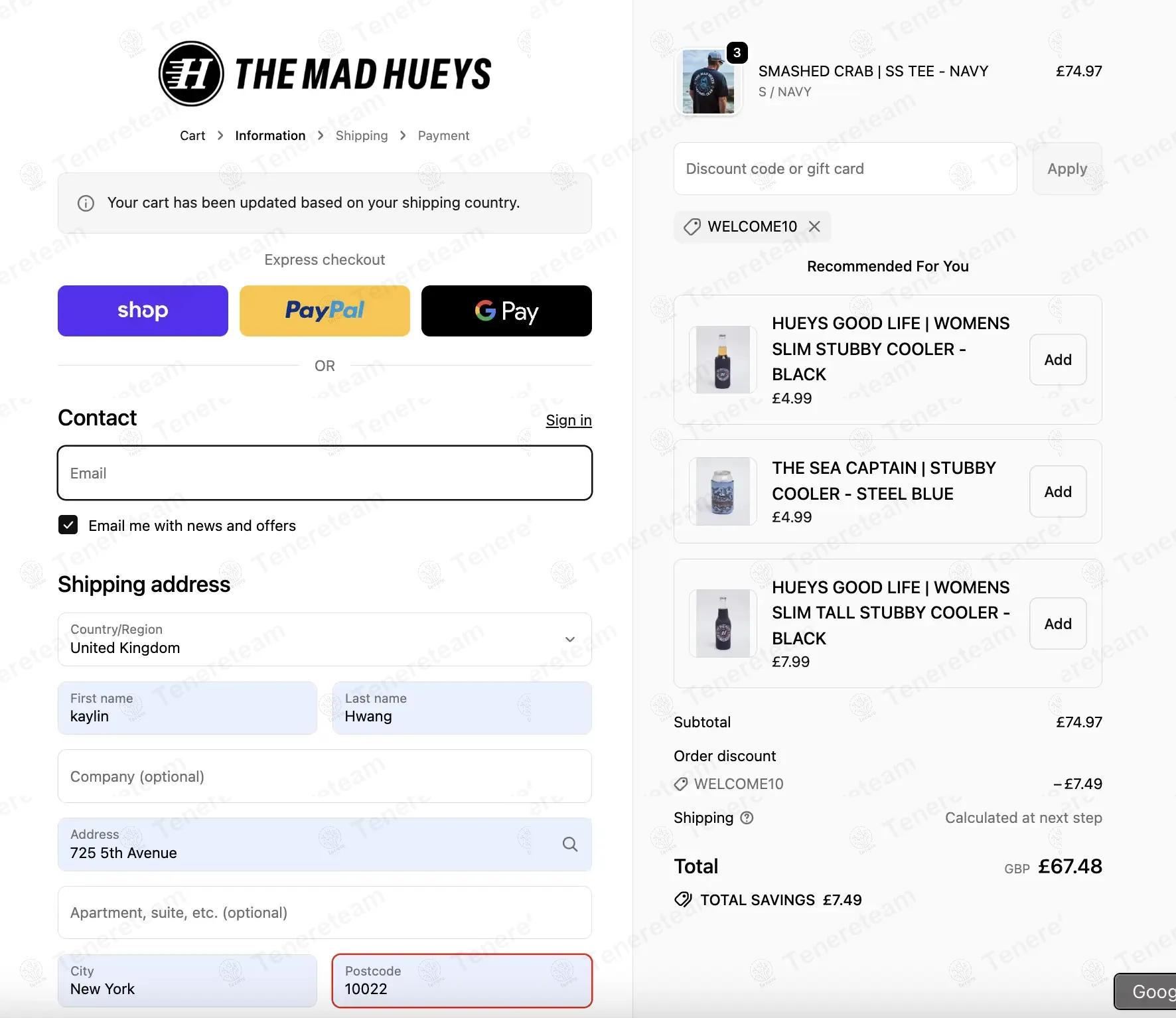 The Mad Hueys coupon code: 10% off with WELCOME10. Tested and valid as 6 months ago.