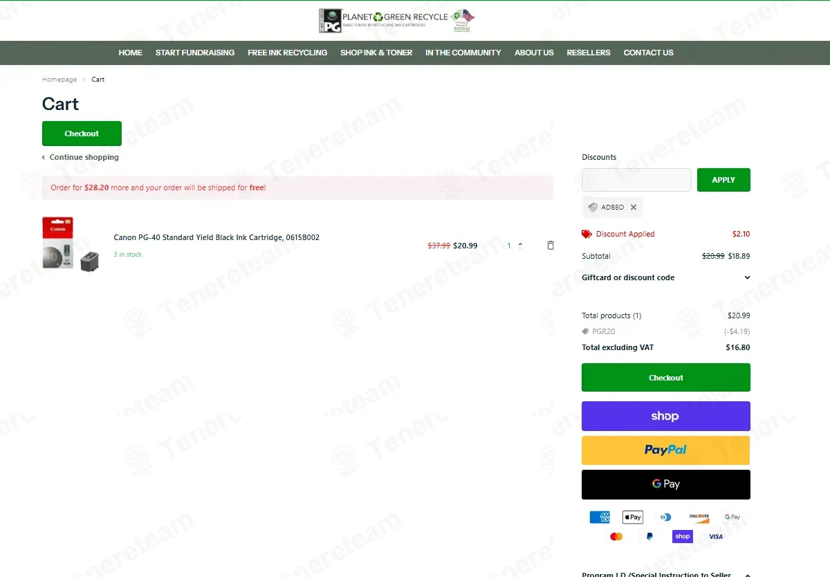 Planet Green Recycle coupon code: 10% off with ADBEO. Tested and valid as 1 month ago.