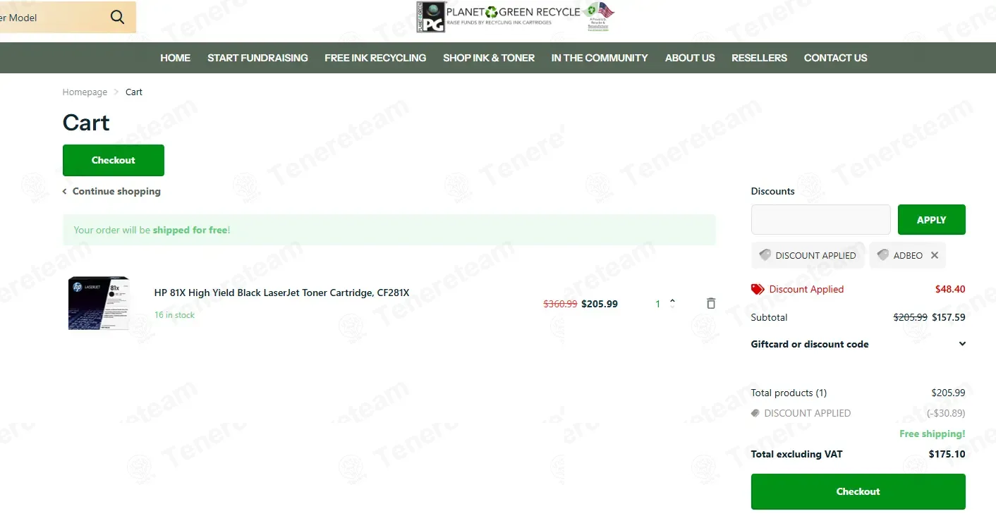 Planet Green Recycle coupon code: 10% off with ADBEO. Tested and valid as 1 month ago.