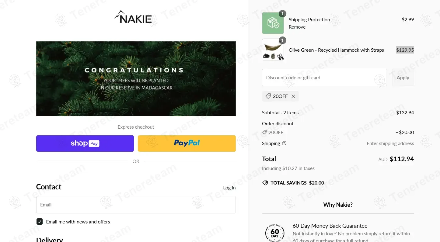 Nakie coupon code: $20 off with 20off. Tested and valid as 1 year ago.