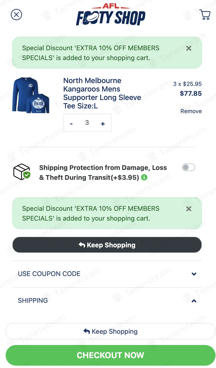 Afl Footy Shop coupon code: 10% off with extra10. Tested and valid as 7 months ago.