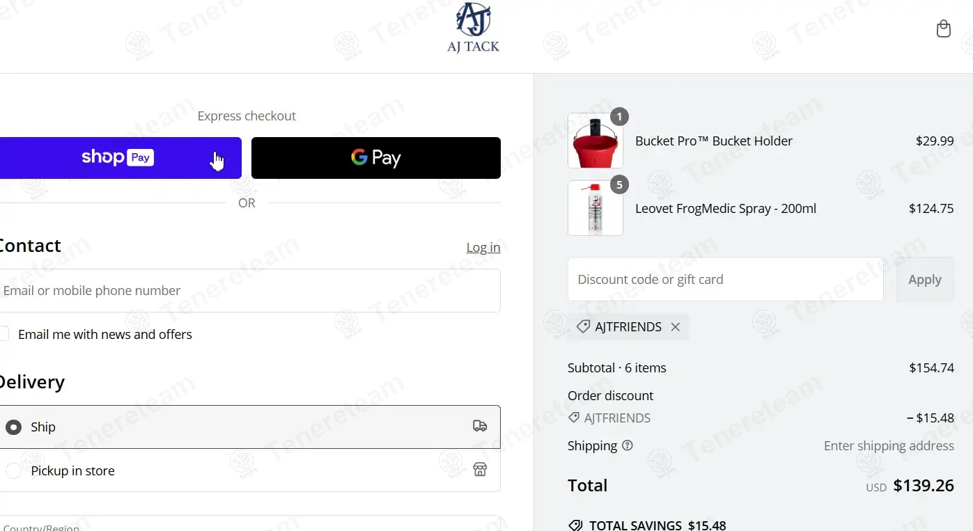 Aj Tack Wholesale coupon code: 10% off with AJTFRIENDS. Tested and valid as 1 year ago.